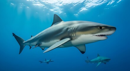 Fototapeta premium Great White Shark Ocean.