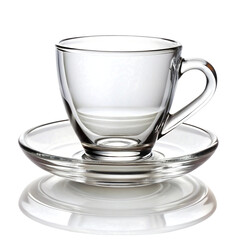 Vector art of clear glass espresso cup and saucer