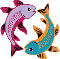 Fish logo icon vector image 
