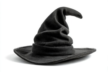 Black witch hat isolated on white