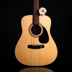 Acoustic guitar with flower
