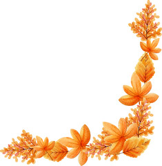 illustration of autumn leaf arrangement corner