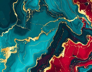 Abstract fluid art with gold flecks