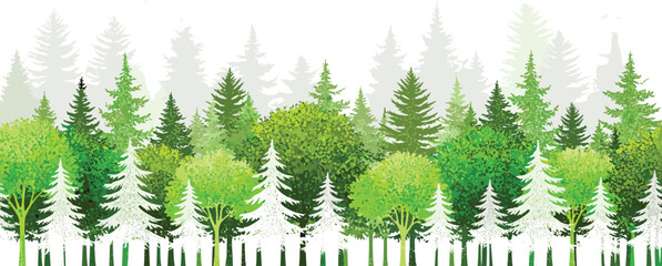 Obraz premium An extensive collection of diverse green tree and plant top views, meticulously rendered in a stylized manner, perfect for architectural drawings, urban planning, or landscape design layouts