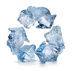 Fototapeta premium Ice cubes forming a recycle symbol