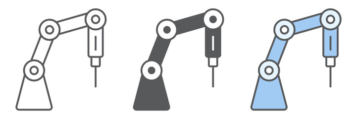 Medical robot line and glyph icon, technology and medicine, surgical robot sign, vector graphics, a linear pattern on a white background, eps 10.