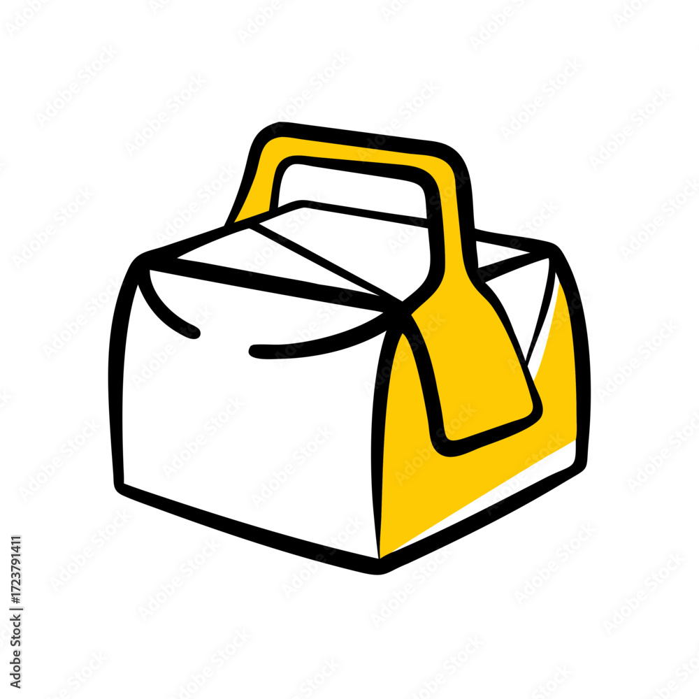 Poster packaging box with handle icon for web and graphic design