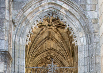 Gothic arch entrance, braga, portugal