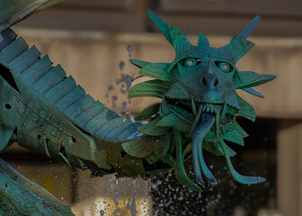 Dragon fountain detail, braga, portugal