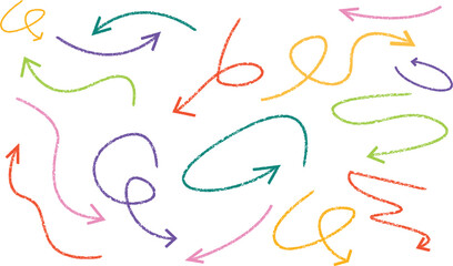 Colorful Hand Drawn Arrows – Multicolor Sketch Direction Set