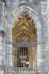 Gothic arch entrance, braga, portugal