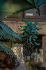 Dragon fountain detail, braga, portugal