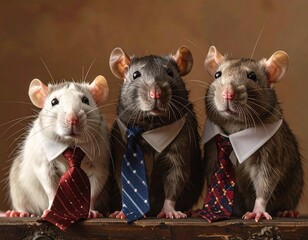 a group of rats in ties symbolizing corruption