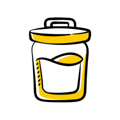 Retail Packaging Container With Cap Icon For Web And Graphic Design