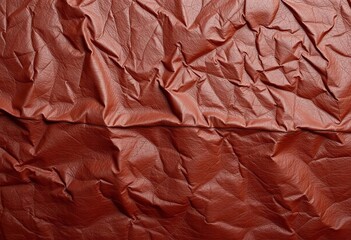 Fototapeta premium Deep brown leather, wrinkled and creased, showing natural grain, wrinkles, leather background texture