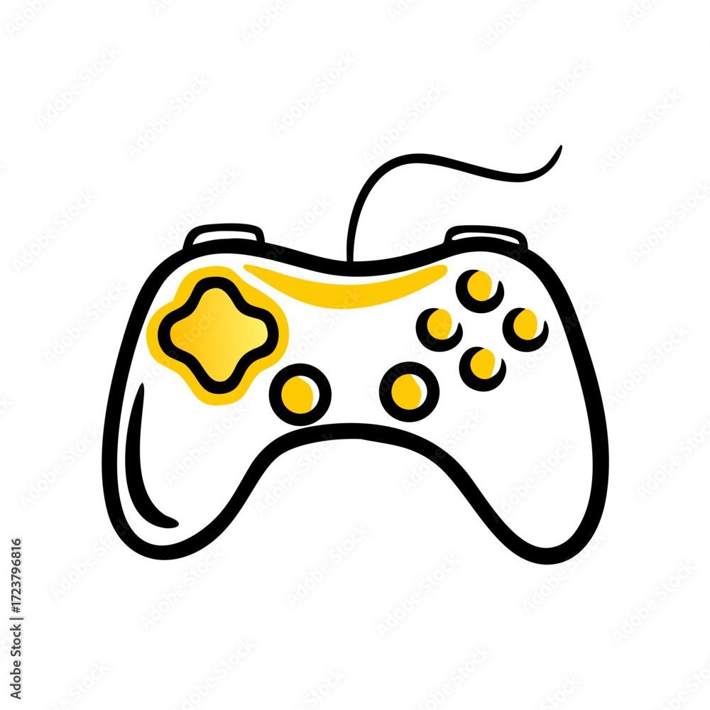 Poster video game controller joystick icon for web and graphic design