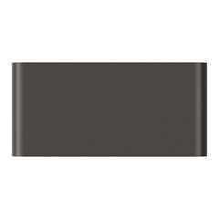 A top-down view of a dark gray rectangular object with rounded edges, possibly a modern piece of furniture or design element.