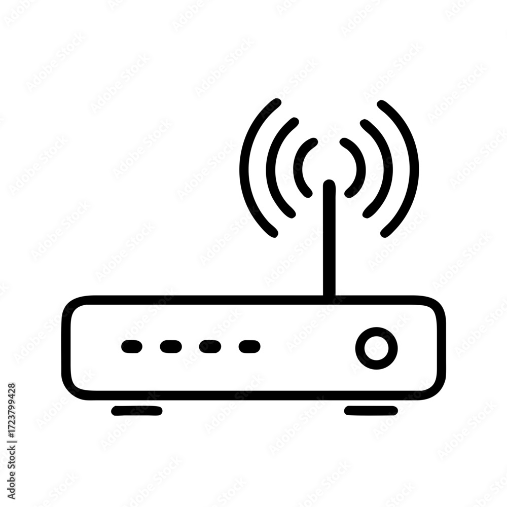 Poster wifi modem signal device icon for web and graphic design