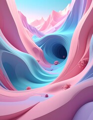 Abstract landscape of swirling colors