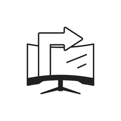 Share Screen Icon, Display and Stream Content Outline