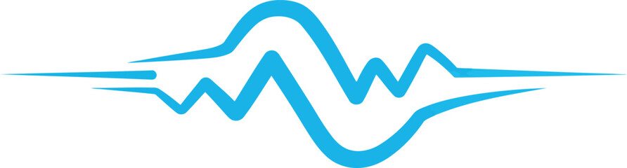 Vector art of modern wave logo for technology or communication on a transparent background