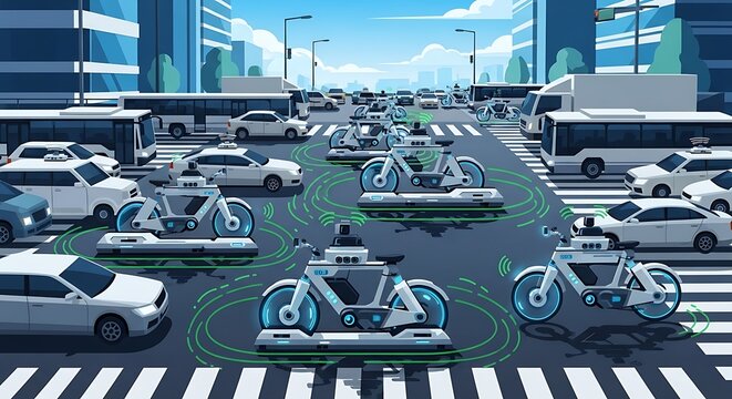 Smart city bikes.