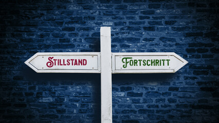 Signposts the direct way to Progress versus Standstill