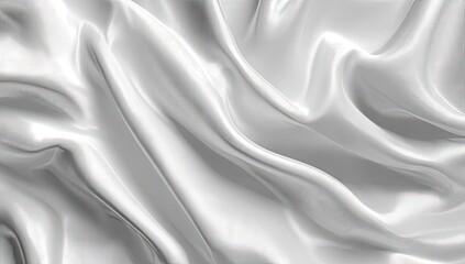 Obraz premium Elegant white satin fabric flowing with soft folds and highlights.
