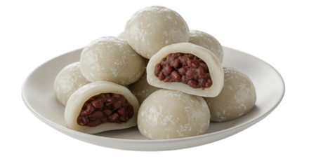 Glutinous rice balls with red bean paste filling