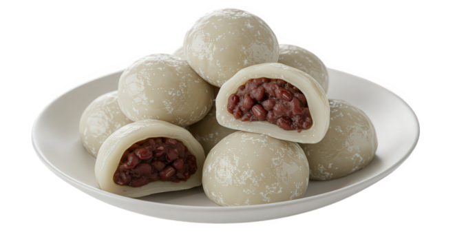 Glutinous rice balls with red bean paste filling