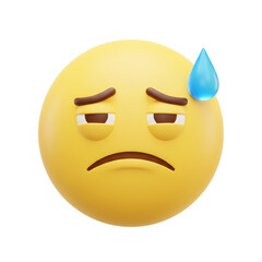 Anxious face with sweat drop emoji