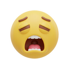 Sleepy face emoji yawning from exhaustion