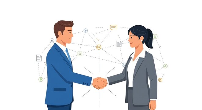 Business handshake deal.