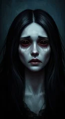 Papier peint photo  A portrait of a sorrowful figure, rendered with dramatic lighting and deep tones, capturing a sense of quiet despair.  © Hungarian