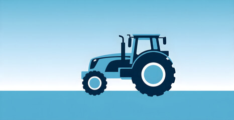 Tractor - modern agriculture equipment. Tractor on the farm - modern agriculture equipment in field