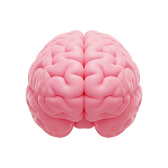 Pink human brain 3D anatomy icon