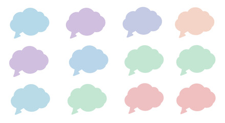 Pastel Speech Bubbles: A Collection of Colorful Communication Icons.