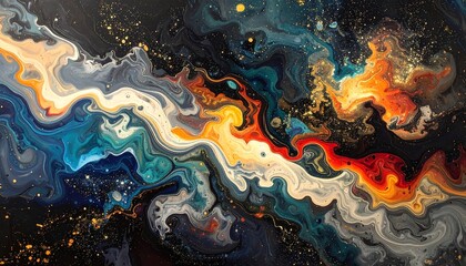 Abstract swirling colors