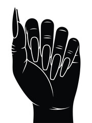 Black fist raised with index finger pointed upwards