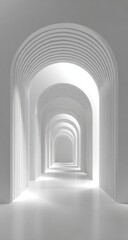 White arched hallway, light and airy