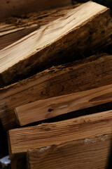 close-up firewood