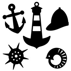 nautical icons set