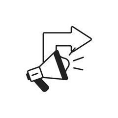 Broadcast Icon, Announce and Megaphone Outline Symbol