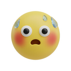 Hot face emoji sweating from heat or fever