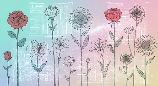 Floral Pattern Outline.