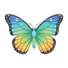 Colorful butterfly 3D nature insect icon