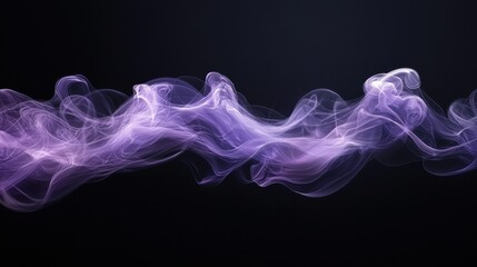 Gentle flowing smoke with soft translucent wisps curves gracefully against a dark backdrop,