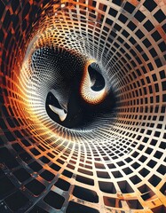 Abstract tunnel with geometric grid
