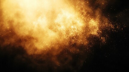 Dynamic glowing particles suspended in dark space, varying intensity bursts of energy,