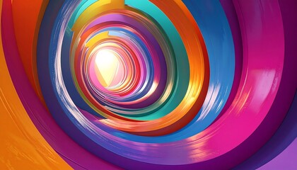 Abstract vibrant spiral tunnel